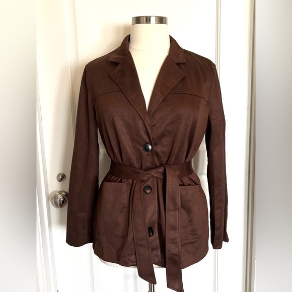 Jackets & Blazers - Faux Suede Belted Jacket